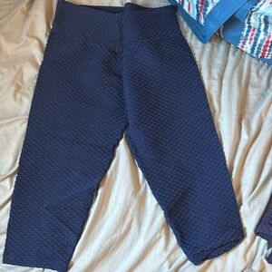 Booty By Brabants Cropped Croco Legging Navy Blue OS